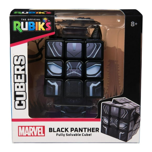 Rubik’s Cube Black Panther Cuber, Problem-Solving Challenging Brain Teaser Collectible Black Panther Fidget Toy, For Adults & Kids Ages 8+
