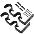thumbnail image 3 of 2pcs Double Curtain Rod Holder Curtain Double Rod Brackets Curtain Accessories for for Living Room Bedroom (Black), 3 of 6