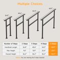 thumbnail image 5 of Dovov Handrail for Outdoor Steps, 4-5 Steps Outdoor Stair Railing Wrought Iron Hand Rails Indoor Outdoor Staircase Handrails for Concrete Steps or Wooden Stairs, 5 of 10