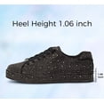 thumbnail image 4 of LUCKY STEP Rhinestone Fashion Glitter Sneakers Shiny Platform Shoes,Black/Pewter Rhinestone,Womens, 4 of 12