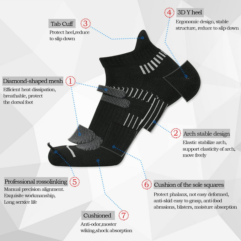 COOPLUS Men's Athletic Ankle Socks Mens Sock Size 10-13 Male Low