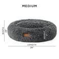 thumbnail image 4 of TOWN & COUNTRY LUXE CuddleTown Fuzzy Solid Donut Pet Bed, Soft, Cozy & Calming, Water Repellent, Non-Slip Bottom, 100% Machine Washable, Dark Grey, Medium 28"x28"x7" Round, 4 of 6
