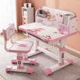 thumbnail image 3 of Yedigre Kids Functional Desk and Chair Set,Height Adjustable Children School Study Table Chair Set,Ergonomic Desk Chair with Large Writing Board,Bookshelf and Book Bucket, 3 of 7
