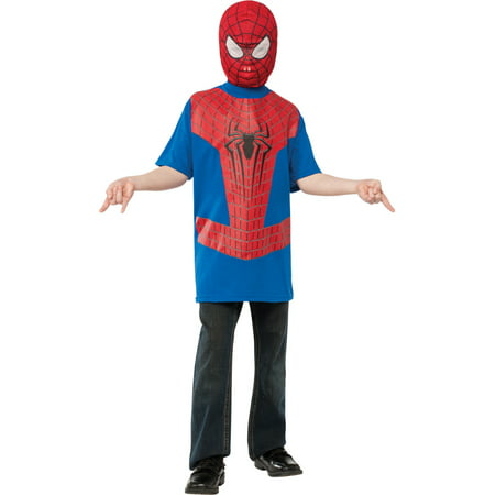 Boys Spiderman The Amazing Spider-Man T-Shirt And Mask Costume