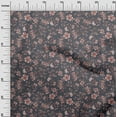 thumbnail image 2 of oneOone Cotton Jersey Gray Fabric Leaves & Floral Artistic Dress Material Fabric Print Fabric By The Yard 58 Inch Wide, 2 of 4
