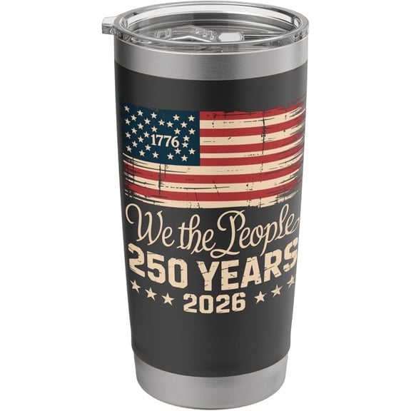 250 Years America 250th Anniversary 1776 2026 US 4th Of July Stainless Steel Insulated Tumbler