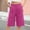 #493-Hot Pink, variant on Womens Shorts Five Length Drawstring Elastic Waist Side Pocket Solid Soft Breathable Casual Linen Shorts Gift