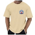 thumbnail image 3 of Huesdet T-Shirt Graphique à Logo pour Hommes, Coupe Ample, Manches Courtes, Poids Lourd (Beige, 3TG), 3 of 6