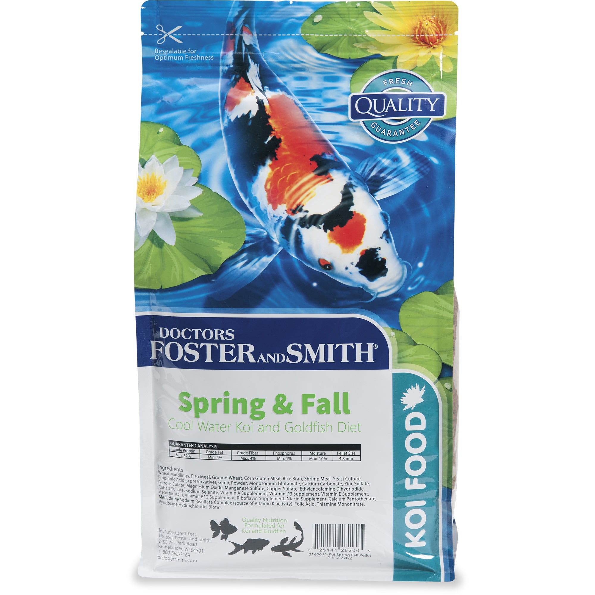 Drs. Foster and Smith Spring & Fall Coldwater Koi and Goldfish Food, 5 lbs.