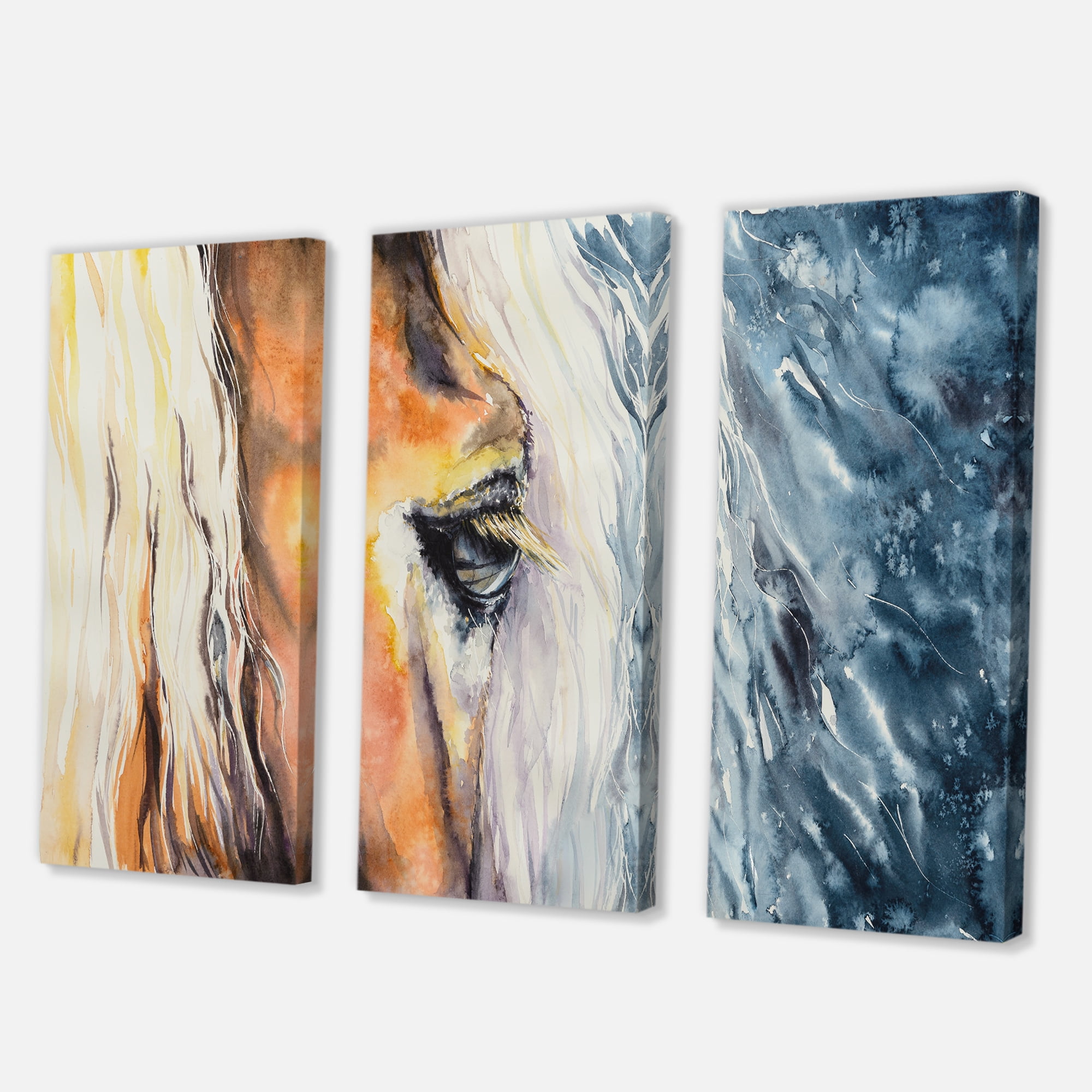 Designart ' Abstract Close-Up of A Beautiful Horses Eye II ' Farmhouse Canvas Wall Art Print