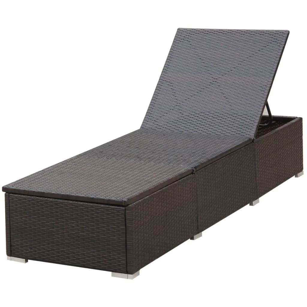 Kepooman Rattan Sun Lounger for Patio, Angle Adjustable Wicker Chaise Lounge Chair with Thick Cushion for Garden Kepooman Rattan Sun Lounger for Patio, Angle Adjustable Wicker Chaise Lounge Chair with Thick Cushion for Garden