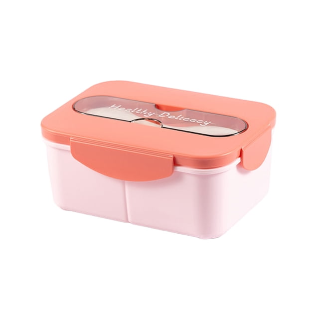 TACILIP Student Lunch Divider Lunch Box Three Compartments Lunch Box Office Worker Microwaveable Bento Box Plastic Lunch Box Storage and Organization, Gifts for Women