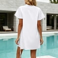 thumbnail image 7 of Ruimatai Women's Notch V-Neck Flare Sleeve Wrap Front A-Line Casual Mini Dresses for Women Everyday & Office Wear, 7 of 7