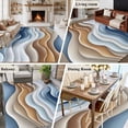 thumbnail image 5 of Blue Brown Area Rug 5x8 FT, Non Slip Bedroom Throw Carpet, Aesthetics Moire Ombre Abstract Geometric Washable Soft Floor Carpet Non-Shedding Rug for Living Room Nursery Dorm Office, 5 of 9