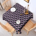 thumbnail image 2 of Black Cartoon Unicorn Rainbow Pattern Square Tablecloth,Waterproof Square Table Cover,Wipeable Spillproof Washable Table Cover for Home Kitchen Party Decor 42"X42"(107x107cm), 2 of 6