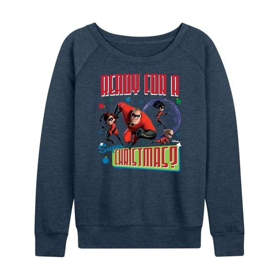 Disney The Incredibles - Holiday - Ready For A Super Christmas - Women's Lightweight French Terry Long Sleeve Shirt