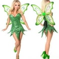 thumbnail image 4 of Diconna Costume de Cosplay 2 Pcs pour Femme, Robe de Fée Verte avec Ailes de Papillon, Costume de Fée pour Fête à Thème, 4 of 4