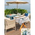 thumbnail image 4 of Outdoor Tablecloth with Umbrella Hole and Zipper, Thanksgiving Fall Rectangle Table Cloth 60x84 Inch Waterproof Tablecloth, Blue White Pumpkin Leaves Floral Picnic Table Cover for Patio Camping, 4 of 7
