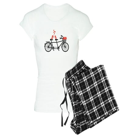 

CafePress - Tandem Bicycle With Cute Love Birds Pajamas - Women s Light Pajamas