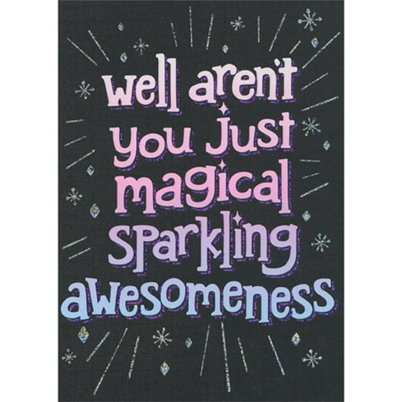 Avanti Press Magical Sparkling Awesomeness: Pink and Blue Letters Birthday Card for Woman