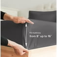 thumbnail image 4 of CGK Linens 4-Piece Ultra Soft & Comfy Hotel Luxury Sheet Set - Queen Size Cooling Bed Sheet Fits 8"-16" Mattresses, Charcoal, 4 of 7