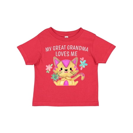

Inktastic My Great Grandma Loves Me with Cute Kitten and Flowers Boys or Girls Toddler T-Shirt
