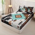 thumbnail image 2 of jejeloiu Bohemian Tribal Zipper Full Size Comforter Sets with Fitted Sheet and 2 Pillowcases,Desert Print Zipper Bedding Set For Boys,Brown Turquoise,Black Reversible,4 Pieces, 2 of 7