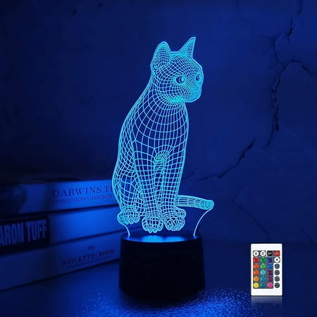 

Shxx 3d Cat Lamp Night Light Kitten 3d Illusion Lamp For Kids 16 Colors Changing With Remote Kids Bedroom Decor As Xmas Holiday Birthday Gifts For X