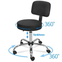 XYTREW Rolling Stool Adjustable Hydraulic Massage Spa Salon Stool Chair with Back Rest – Ergonomic Height Adjustable Chair for Salon, Spa, and Office Use