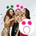 thumbnail image 2 of comerut Fur Ball Decor Headband Girl Funny Headband Fluffy Ball Hairband Halloween Christmas Birthday Party Hair Accessories, 2 of 7