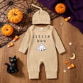 thumbnail image 2 of Wonitaaizi Halloween Baby Boy Outfit Newborn Long Sleeve Romper with Hat 2PC Outfits (0-3 Months,Beige), 2 of 7