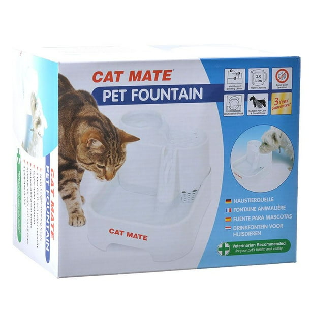 Cat Mate Pet Fountain White 10.5L x 6.8W x 8.8H (70 Ounces) Walmart