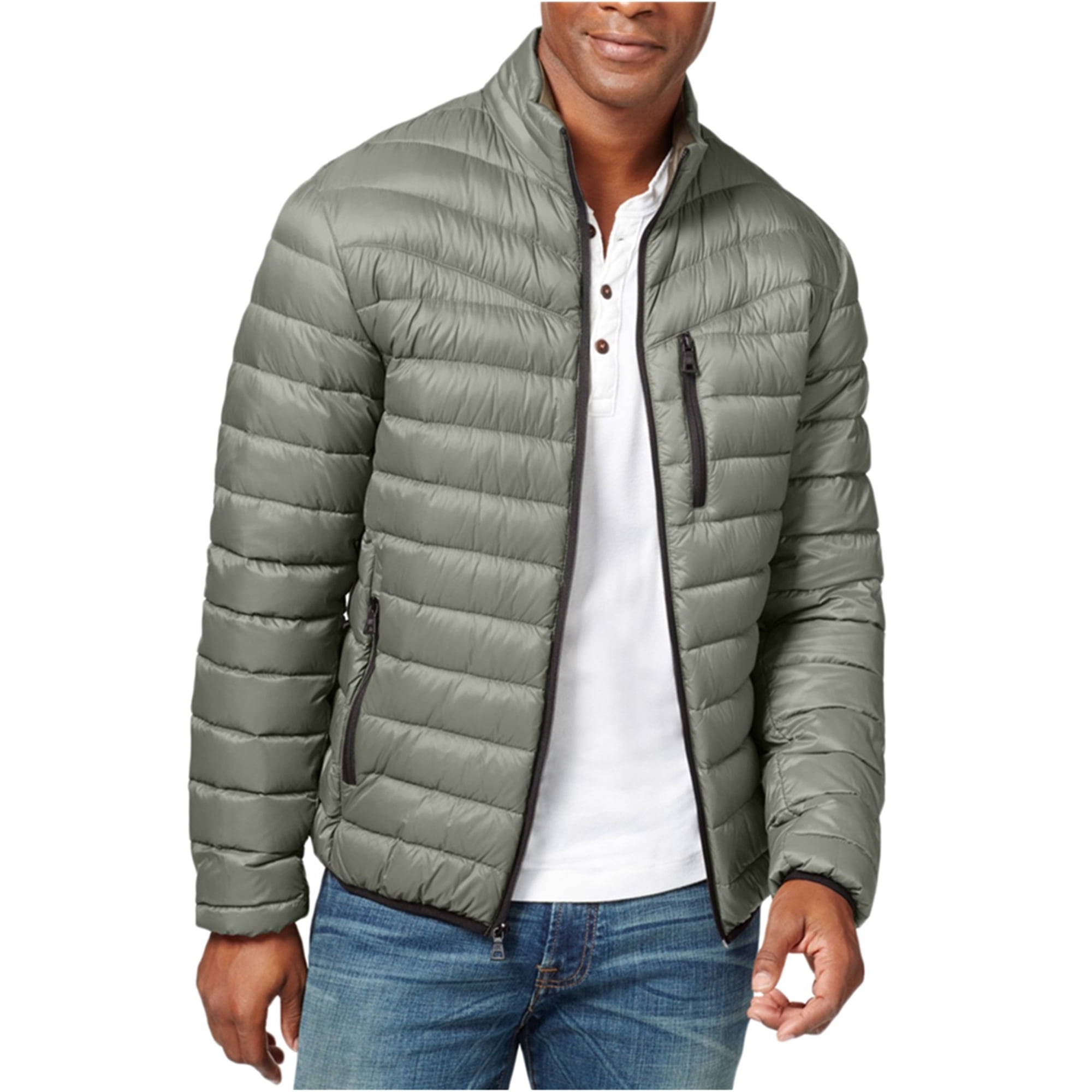 silver grey quilted jacket