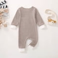 thumbnail image 6 of Gubotare Baby Boy Girl 1st Birthday Outfit One Embroidery Waffle Romper Jumpsuit First Birthday Cake Smash Outfit (Brown, 12-18 Months), 6 of 9
