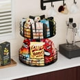 thumbnail image 5 of Snack Organizer - Versatile Snack Storage 2 Tier Lazy Susan with Convenient Grab-and-Go Design, Metal Snack Holder for Home, Office, Breakroom, 11.85" L x 11.85" W x 13.3" H (Matte Black), 5 of 7