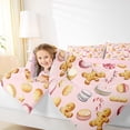 thumbnail image 4 of Homewish Kawaii Gingerbread Man Bedding Comforter Set,Cute Macaron Candy Cane Twin Comforter Sets,Pink Brown Bedding Set For Girls Kids,Breathable Home Decor Reversible,2-Piece, 4 of 8