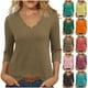 thumbnail image 1 of Blusas para mujer,Blusa de verano para mujer con cuello en V y manga corta, poliéster, informal y cómoda, ideal para el hogar, sopatenor, 1 of 6