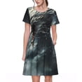 thumbnail image 1 of Balery Cloud White Dragon Vestidos sueltos de manga corta para mujer, vestidos de verano 2025, vestidos casuales de corte A con vuelo., 1 of 6