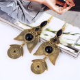 thumbnail image 3 of Pendientes largos de resina de estilo étnico Vintage a la moda, regalo de decoración (dorado), 3 of 3