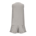 thumbnail image 5 of Taqqpue Women 2 Piece Outfits Linen Tank Top and Shorts Summer Sleeveless Scoop Neck T Button Loose Casual Top and Shorts Sets, 5 of 6