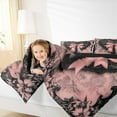 thumbnail image 4 of Manfei Princess Pink Bow Bedding Comforter Set, Chic Lattice Ribbon Twin Comforter Sets, Vintage Black Blossom Bedding Set, Microfiber Bedroom Decor Reversible 2pcs, 4 of 8