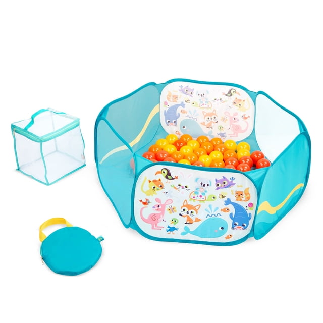 Piscina de Pelotas Mini B. toys con 42 Pelotas Coloridas para Más de 1 Año