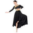 thumbnail image 3 of IDOPIP Women Metallic Patchwork Liturgical Praise Dance Dress Asymmetric Hemline Lyrical Dancewear, 3 of 8