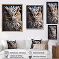 thumbnail image 4 of Designart "Ivory Gold Creature Nightbird" Animals Floater Framed Canvas Wall Art, 4 of 7