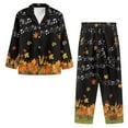 thumbnail image 3 of Renewold Warmth Thanksgiving Pajama Button Top for Women 2 Pieces Maple Leaves Music Notes Crewneck Sleepwear Lounge Set Loose Fitting Athletic Clothing Size L, 3 of 6
