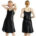 thumbnail image 2 of LYMAYTER Women's Satin Lingerie Mini Spaghetti Strap Dress Silk Satin Nightgowns M-4XL, 2 of 8