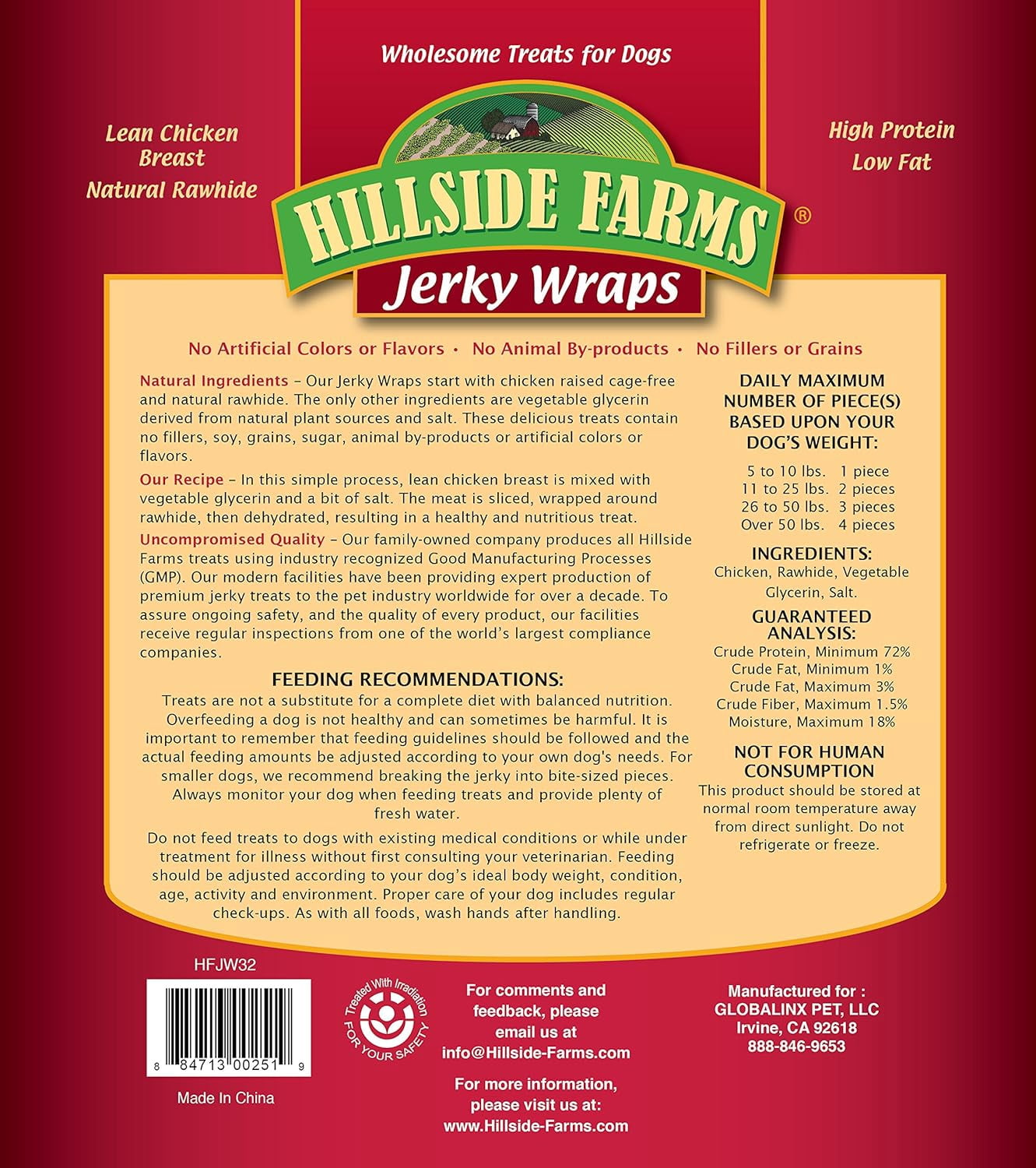 Hillside Farms Chicken And Rawhide Jerky Wraps Premium Dog Treats, 32 oz.
