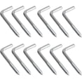 thumbnail image 2 of 12pcs Square Bend Hooks,M3.7-40x15mm Self-Tapping L Shape Right Angle Wall Hook for Hang Display Medal Jewelry, Zinc Plated, 2 of 8
