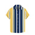 thumbnail image 2 of 5Xlt Mens Shirts Big and Tall S-5X Plus Size Short Sleeve Button-Down Tshirts Shirt Stripe Printed Collared Hawaiian Beach Tees Tops, 2 of 5