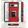 thumbnail image 6 of Allytech Google Pixel 7A Case with Ring Holder + 1 Pcs Screen Protector, Kickstand Rugged Shockproof Anti-Scratch Bumper Protective Back Cover Case for Google Pixel 7A - Red, 6 of 8